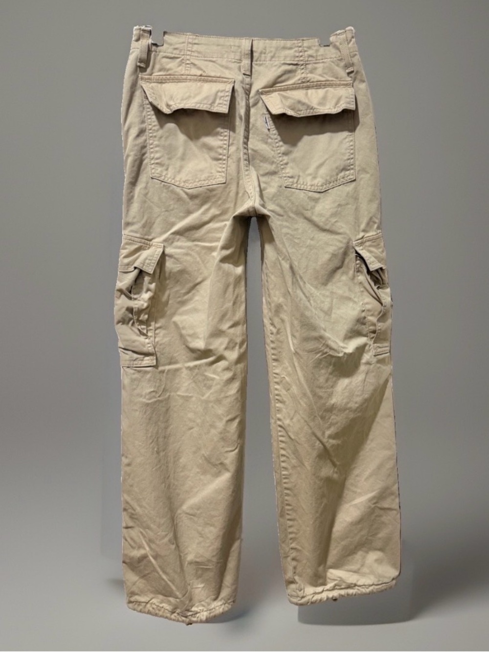 Levi’s women’s 94 baggy cargo pants size 25 tan khaki loose cotton cinch hem
